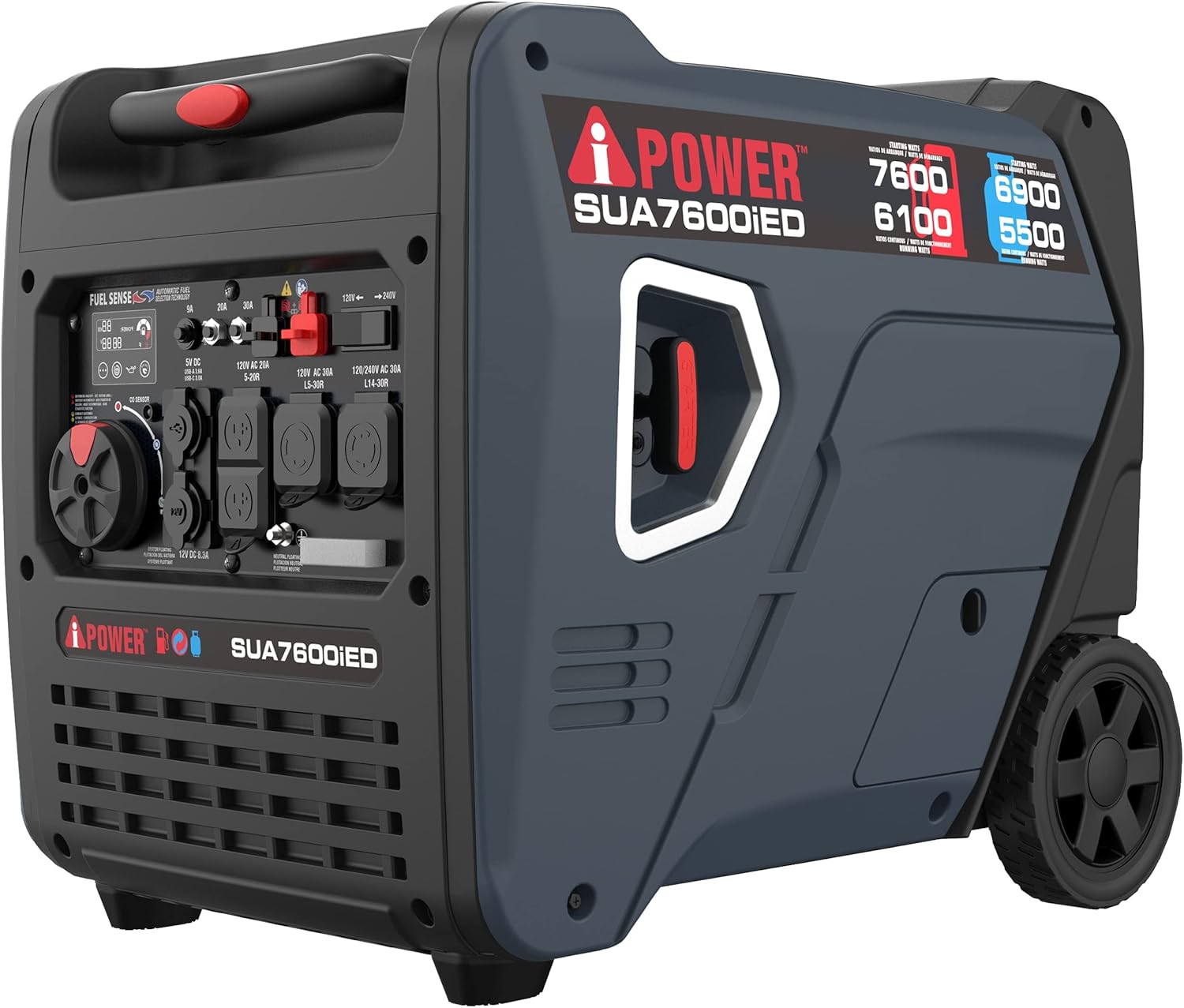 A-iPower 7600W Dual Fuel Portable Inverter Generator, Electric Start RV Ready, EPA & CARB Compliant - B0C3YB5GKL