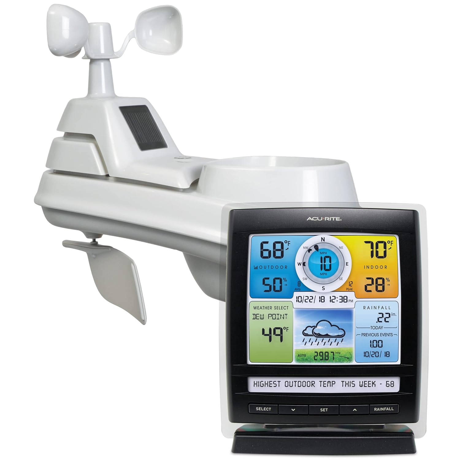 AcuRite Iris (5-in-1) Indoor/Outdoor Wireless Weather Station for Indoor and Outdoor Temperature and - B00N1XCA9M