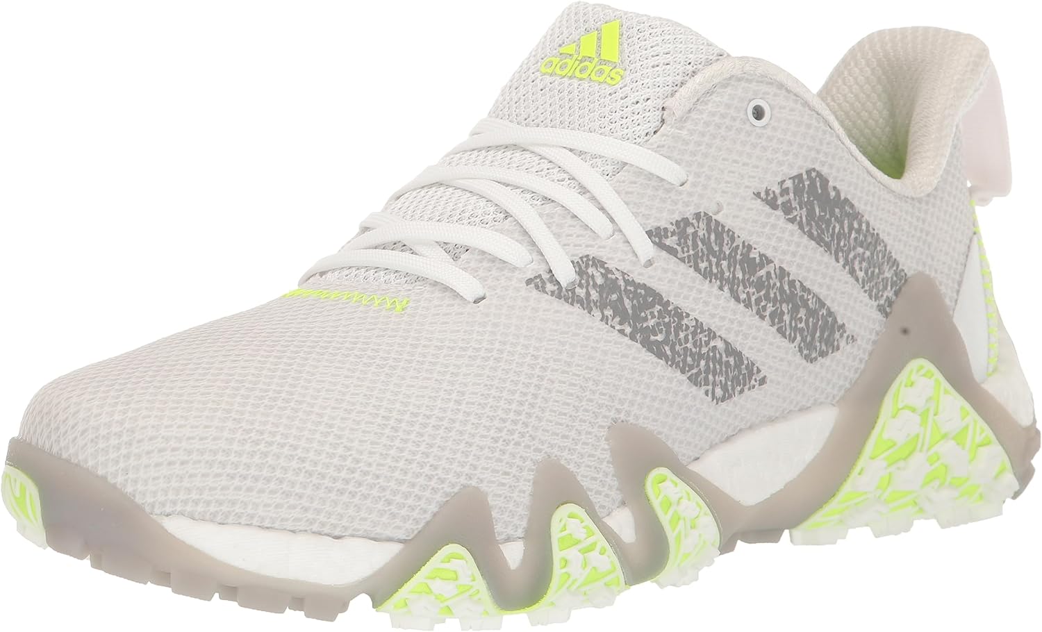 adidas Men's CodeChaos 22 Spikeless Golf Shoes, Footwear White/Grey Three/Lucid Lemon, 13 - B0BNW6NT31