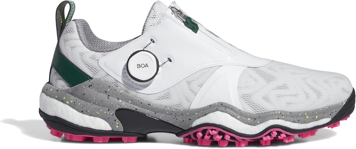 adidas Men's CodeChaos BOA 25 Spikeless Golf Shoes, Footwear White/Core Black/Collegiate Green, 10.5 - B0CPP5GFFL
