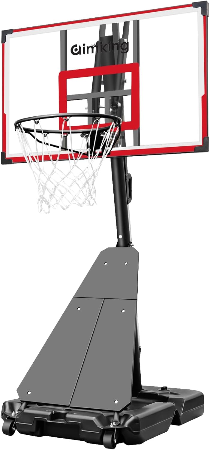 Aimking Basketball Hoop Outdoor System with 44 Inch Shatterproof Backboard, 4.8FT-10FT Height Adjust - B0CW5MD62T