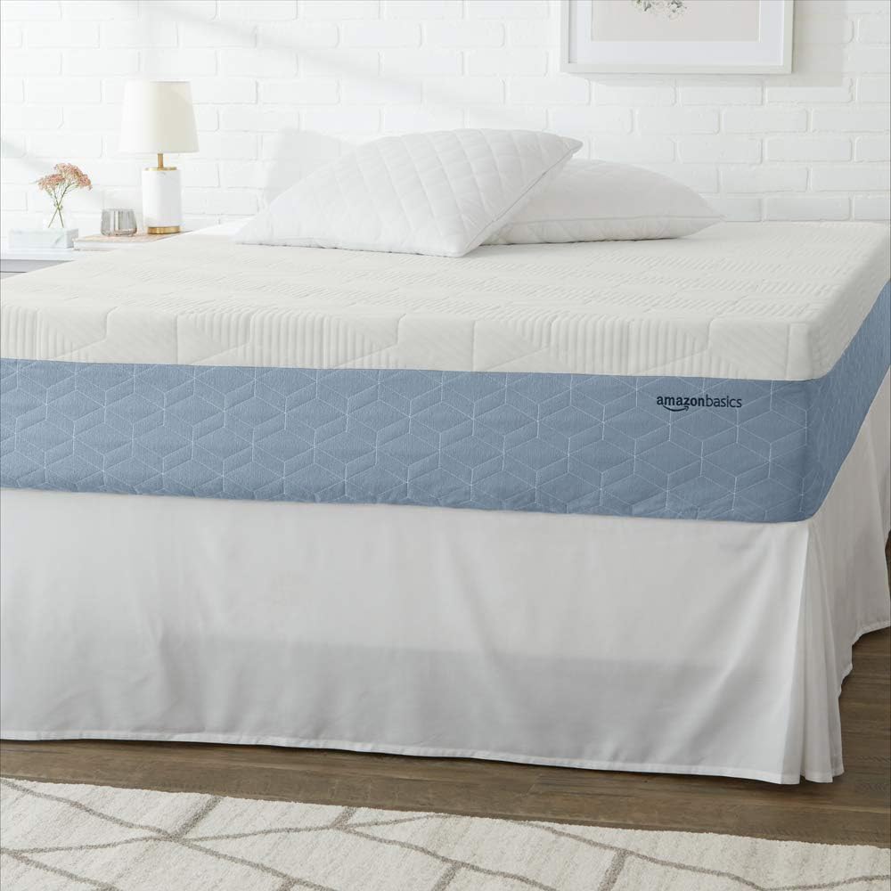 Amazon Basics Memory Foam Mattress, Medium Firm, Cooling Gel, Queen Size Mattress, CertiPUR-USÂ® Cert - B07QX2M3F7