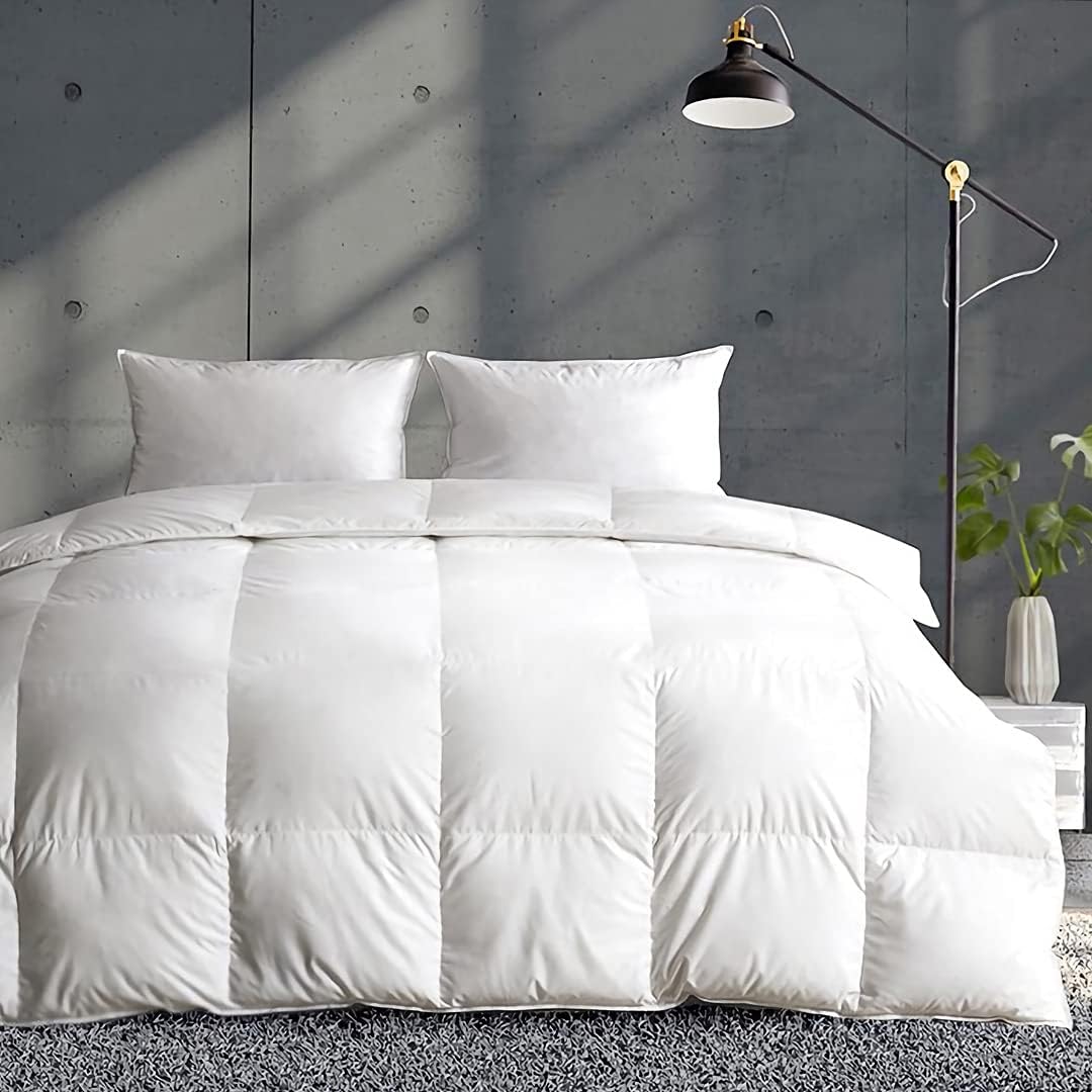 APSMILE Lightweight Down Feather Fibers Comforter California King, Cooling Down Feather Fibers Duvet - B09ZL8SYN8