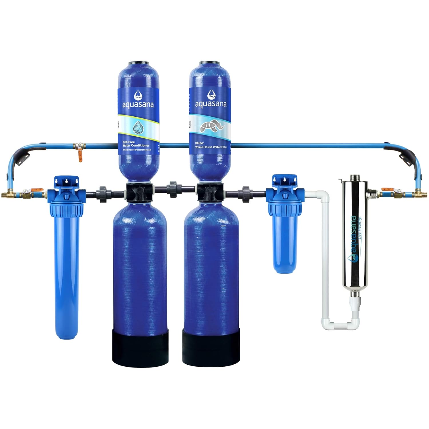 Aquasana Whole House Water Filter System - Water Softener Alternative w/ UV Purifier, Salt-Free Desc - B00XAJK52Q