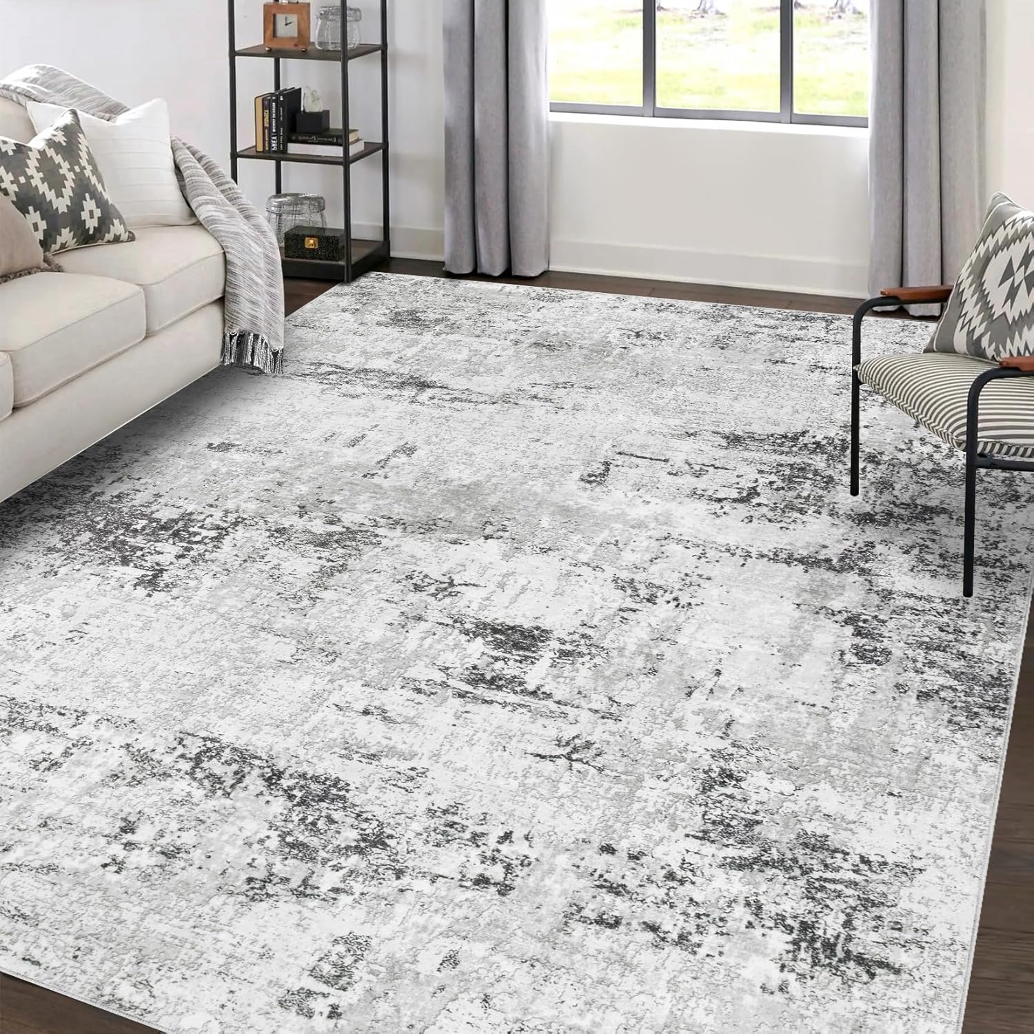 Area Rugs 8x10 Living Room: Large Modern Abstract Washable Rug Soft Anti-Skid Non-Shedding Carpet In - B0D4V9M5JP