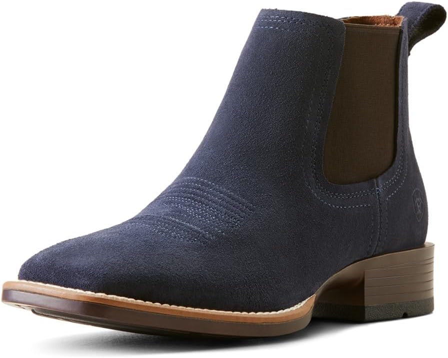 ARIAT Men's Booker Ultra Western Boot, Navy Suede, 14 Wide - B0CQZ7N8QT