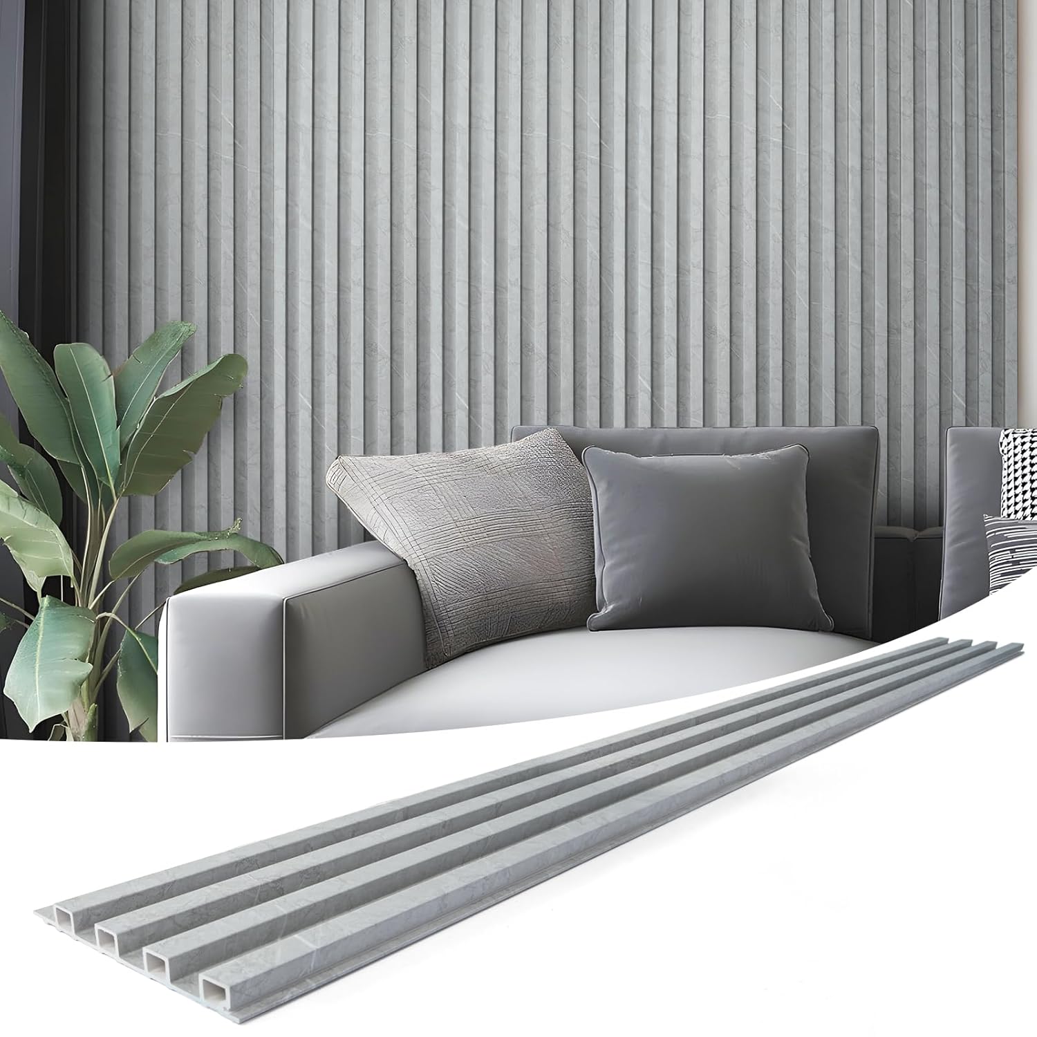 Art3d 8-Pack WPC Slat Wall Panel for Interior Wall Decor, Decorative Fluted Accent Wall Covering - B0D1R3BCYB