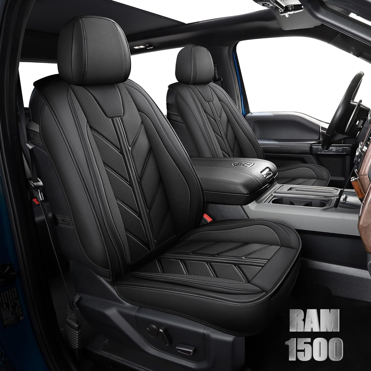 BALLIOL Pickup Seats Covers Compatible with Dodge Ram 1500 2009-2024 Limited Laramie Big Horn Truck - B09YXXFSM2