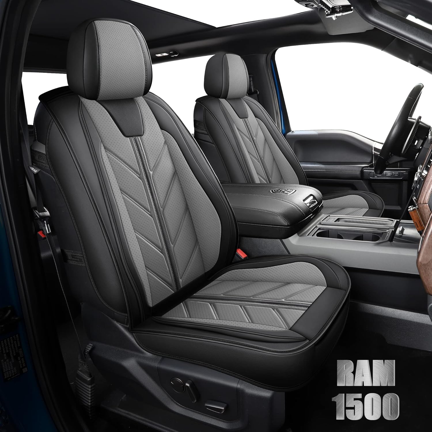 BALLIOL Pickup Seats Covers Compatible with Dodge Ram 1500 2009-2024 Truck Pleather Seat Covers Cust - B09YXDC1R1