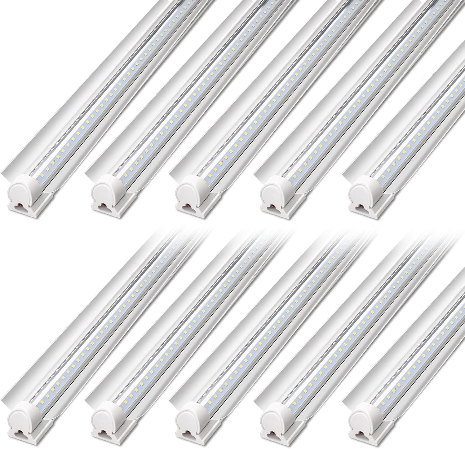 Barrina LED Shop Light 4FT, 40W 5500LM 6500K, Clear Cover Linkable Tube, Integrated T8 Fixture, - B08B44WG93