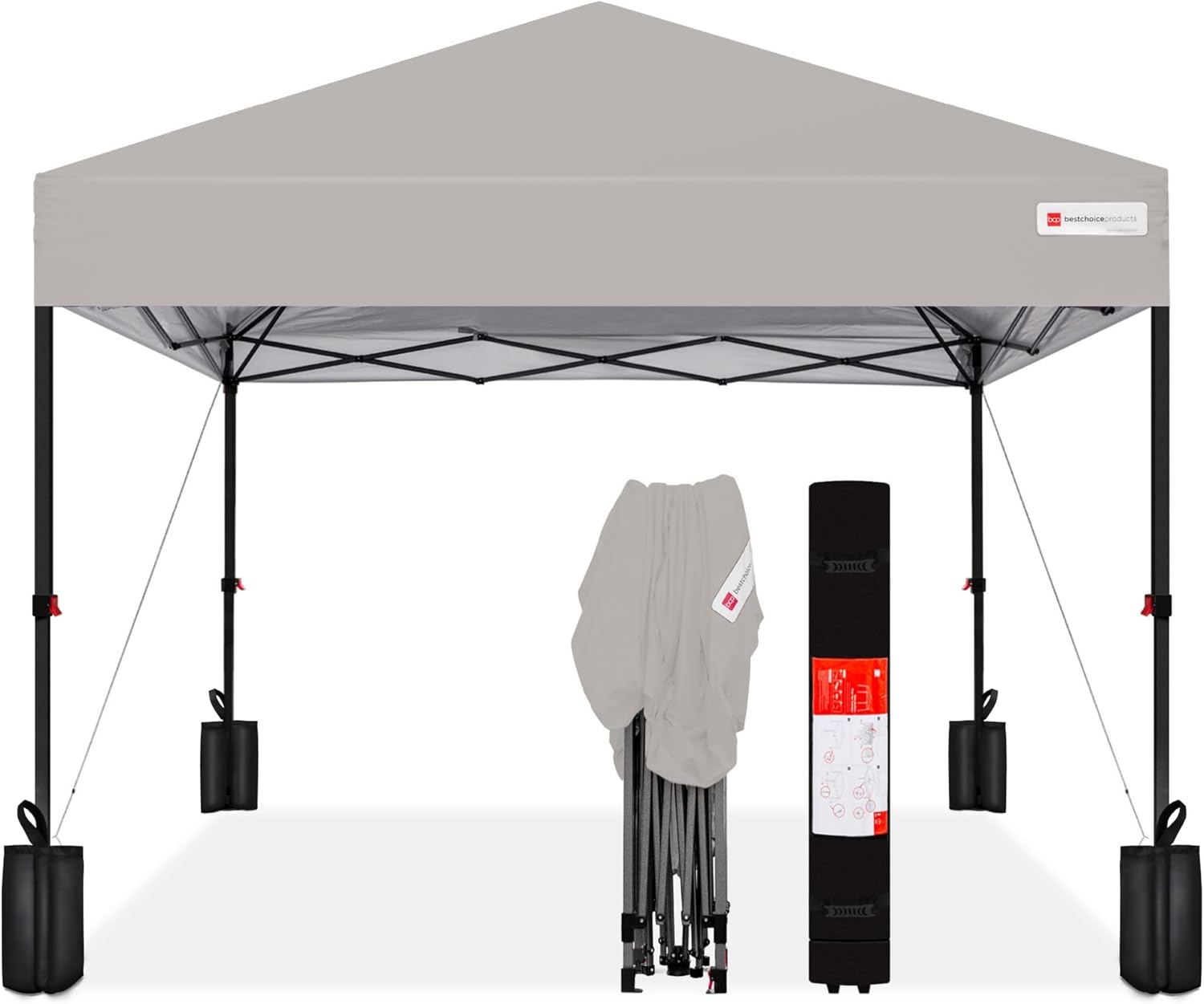 Best Choice Products 10x10ft 1-Person Setup Pop Up Canopy Tent Instant Portable Shelter w/ 1-Button - B0C883F2TP