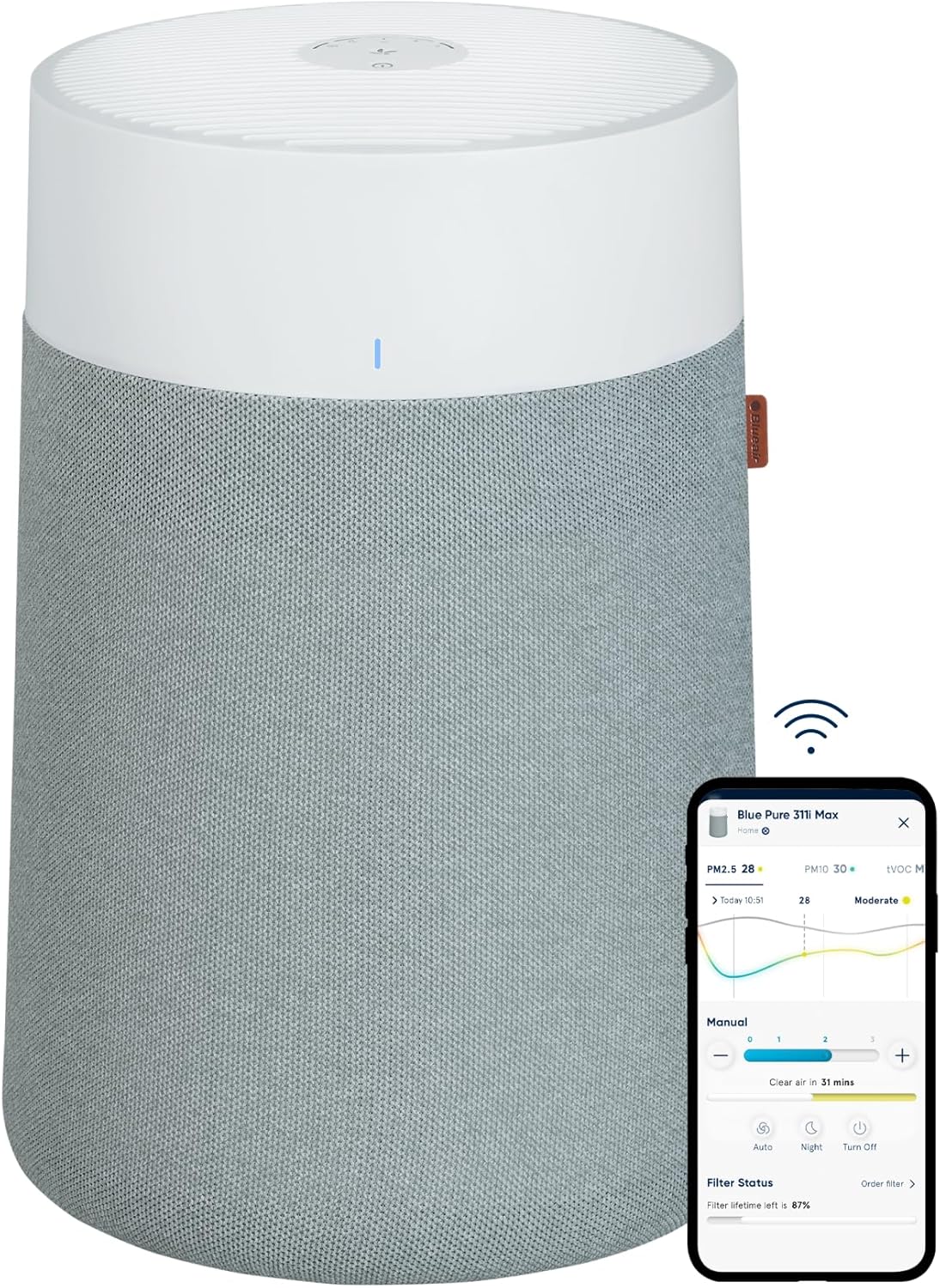 BLUEAIR Air Purifiers for Medium Rooms, Bedroom, Kitchen, Cleans 1,858 sqft in one hour, HEPASilent - B0BN2LZ9JH