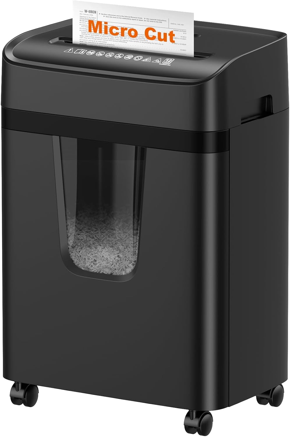 Bonsaii 12-Sheet Paper Shredder for Home Office, 5.5 Gallons Micro Cut Shredder with 30 Minutes - B0DHTSBLHX