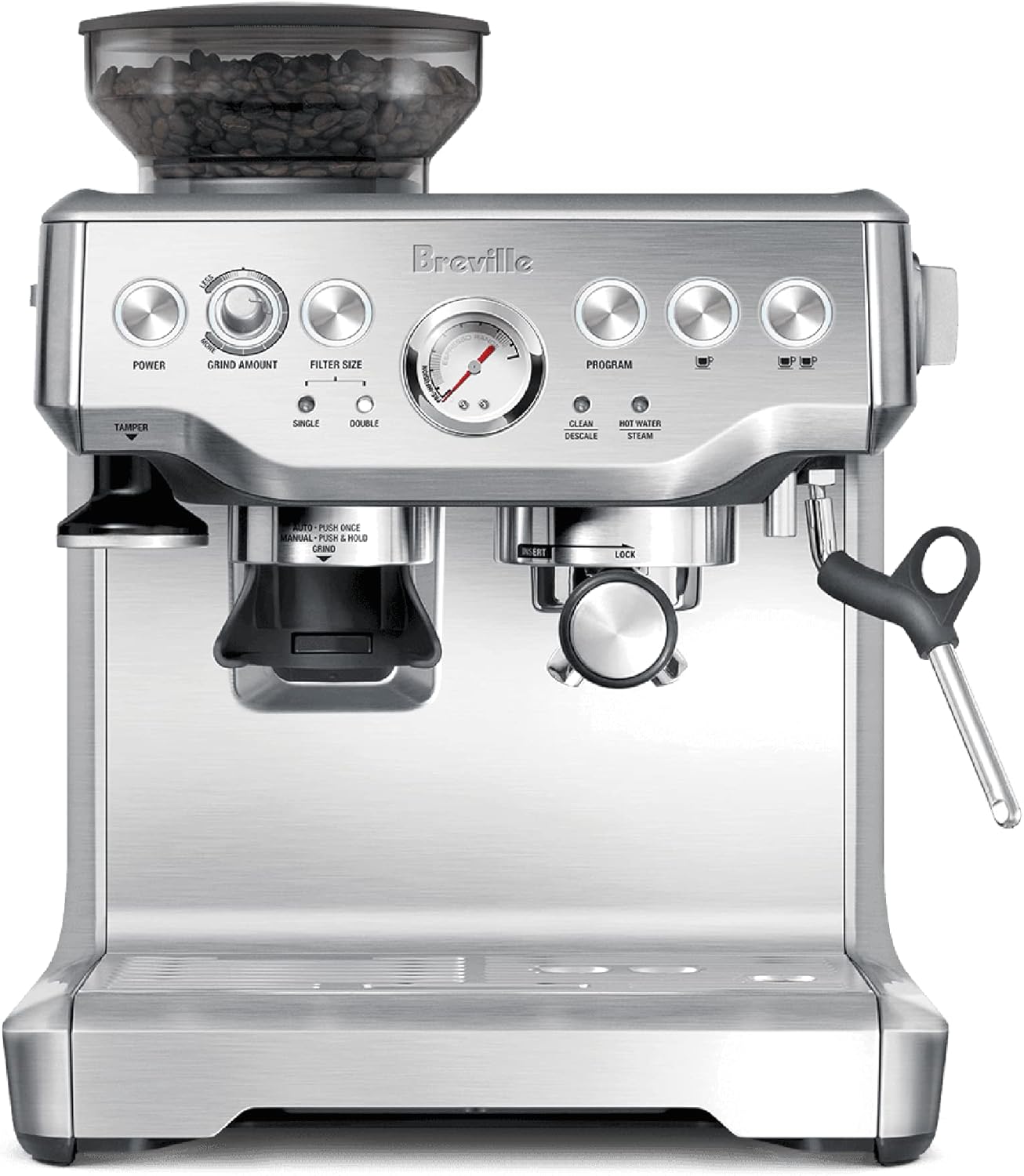 Breville Barista Express Espresso Machine BES870XL, Brushed Stainless Steel - B00CH9QWOU