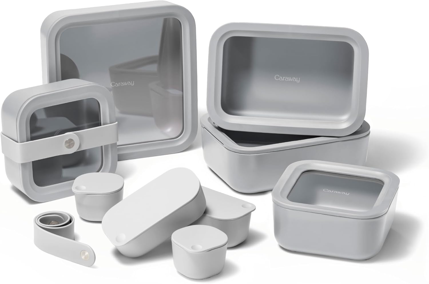 Caraway 14pc Glass Food Storage Container Set - Easy to Store, Non Toxic Lunch Box - B0BKR57RYM