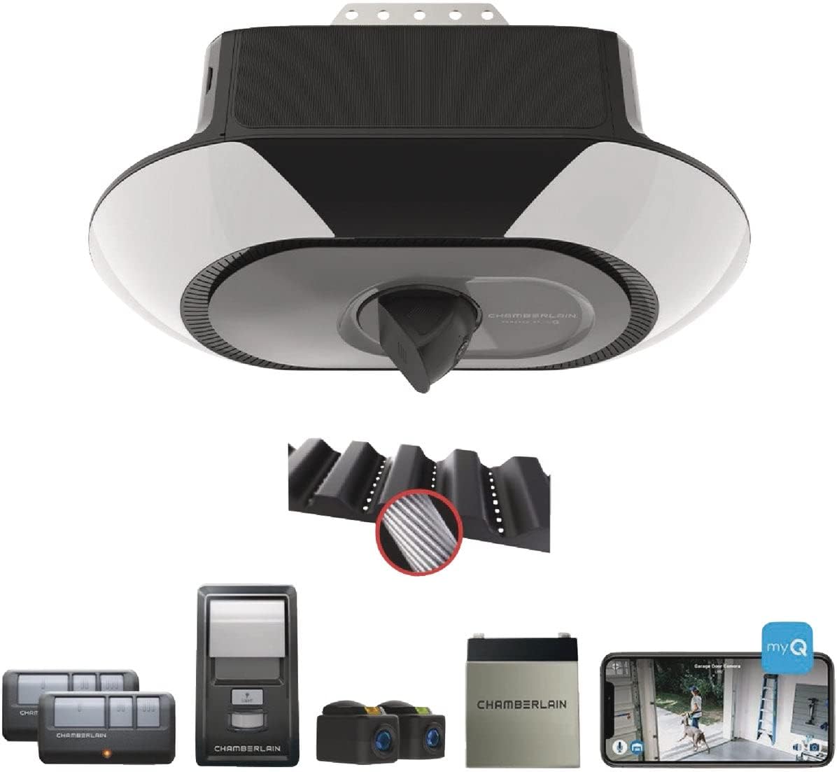 Chamberlain B6753T Smart Garage Door Opener, Video Streaming & Advanced Corner LED Lighting-myQ Smar - B09B2T2XVD