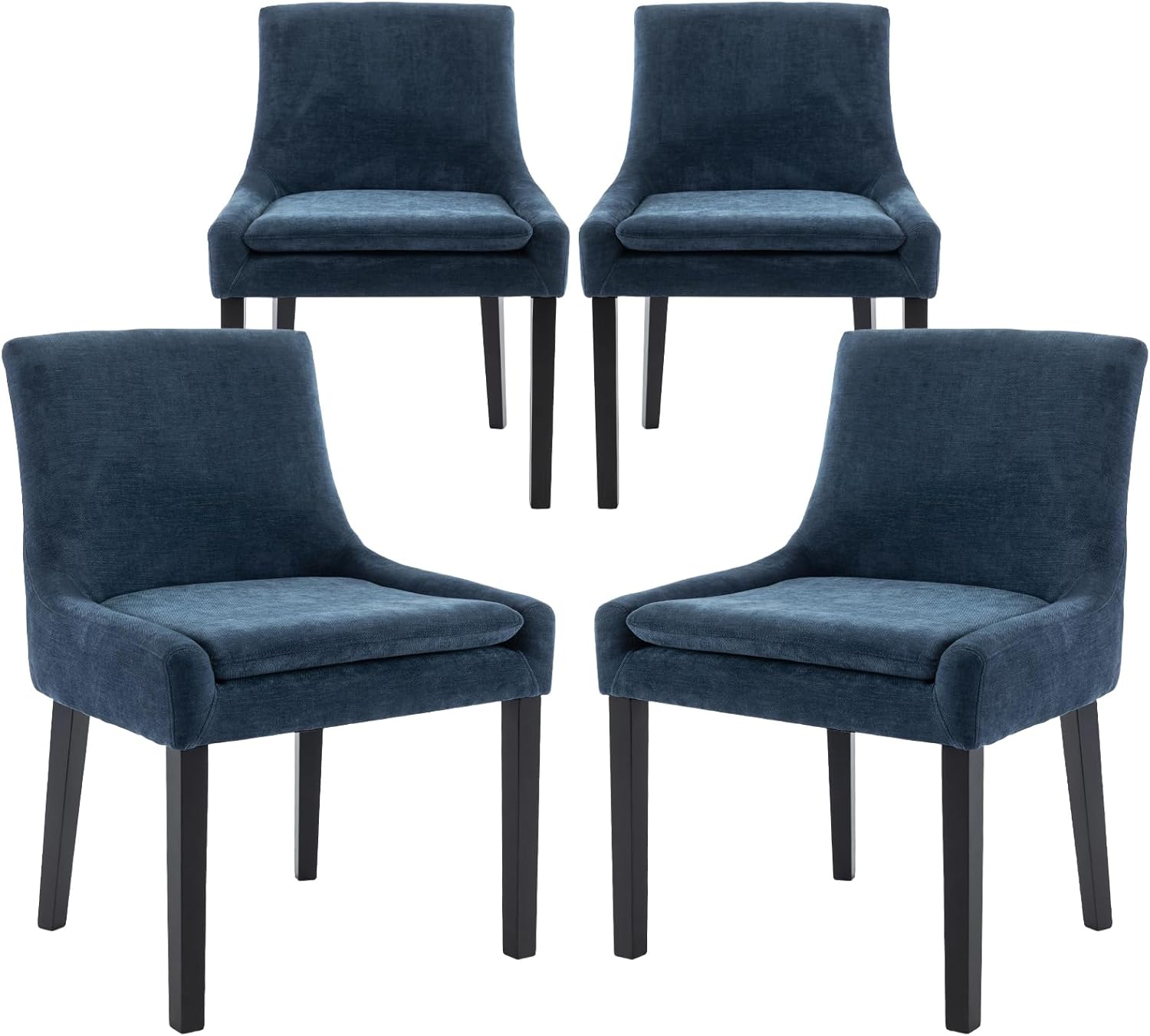 COLAMY Modern Dining Chairs Set of 4, Upholstered Corduroy Accent Side Leisure Chairs with Mid - B0CSCSSKG9