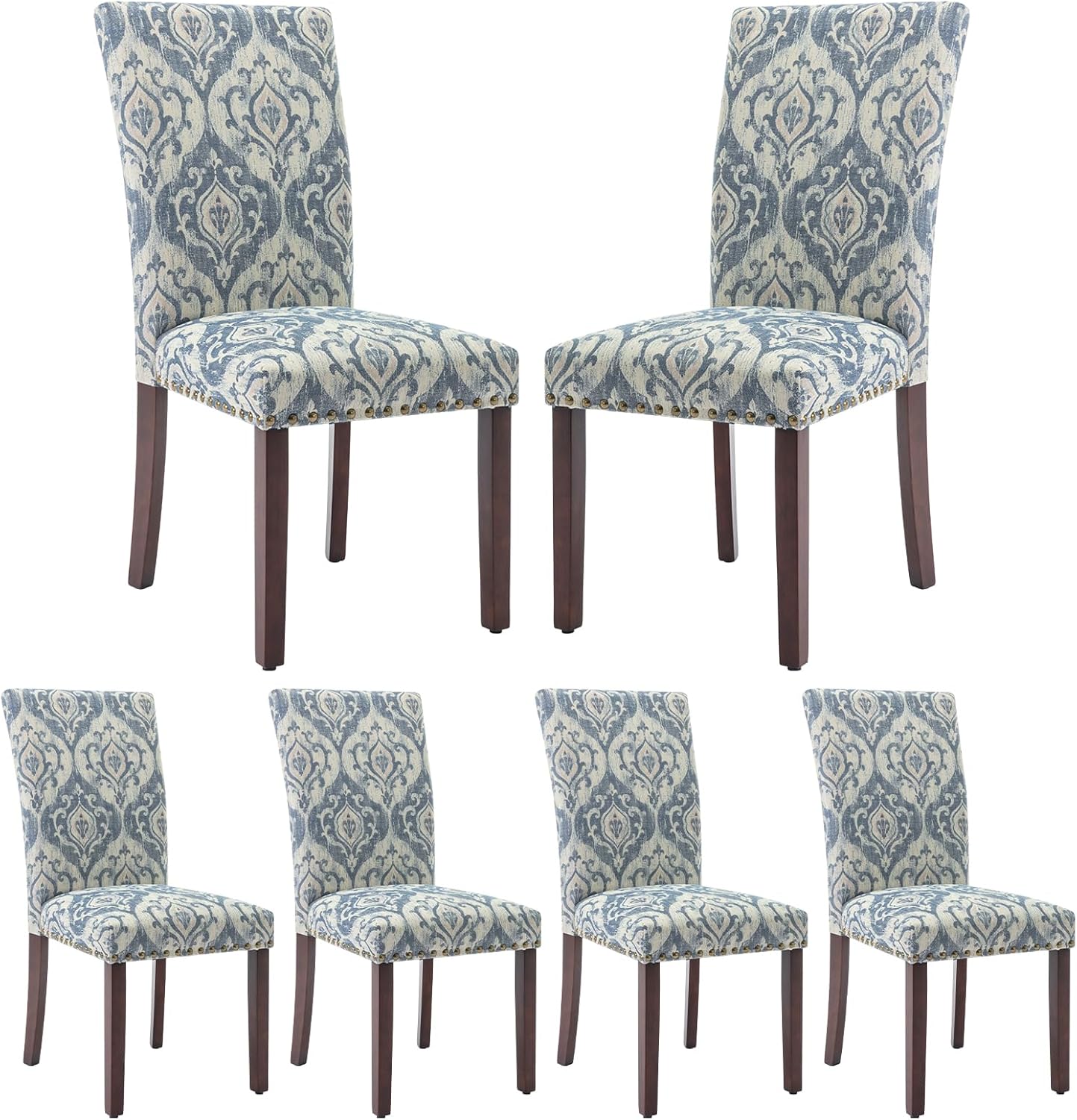 COLAMY Upholstered Parsons Dining Chairs Set of 2, Fabric Dining Room Kitchen Side Chair with - B0BF3XL3M7