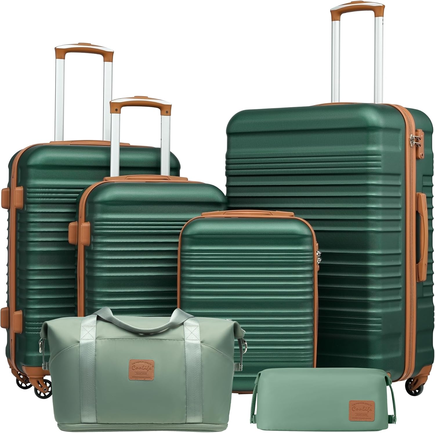 Coolife Luggage Set 3 Piece Luggage Set Carry On Suitcase Hardside Luggage with TSA Lock - B0CLD769K7