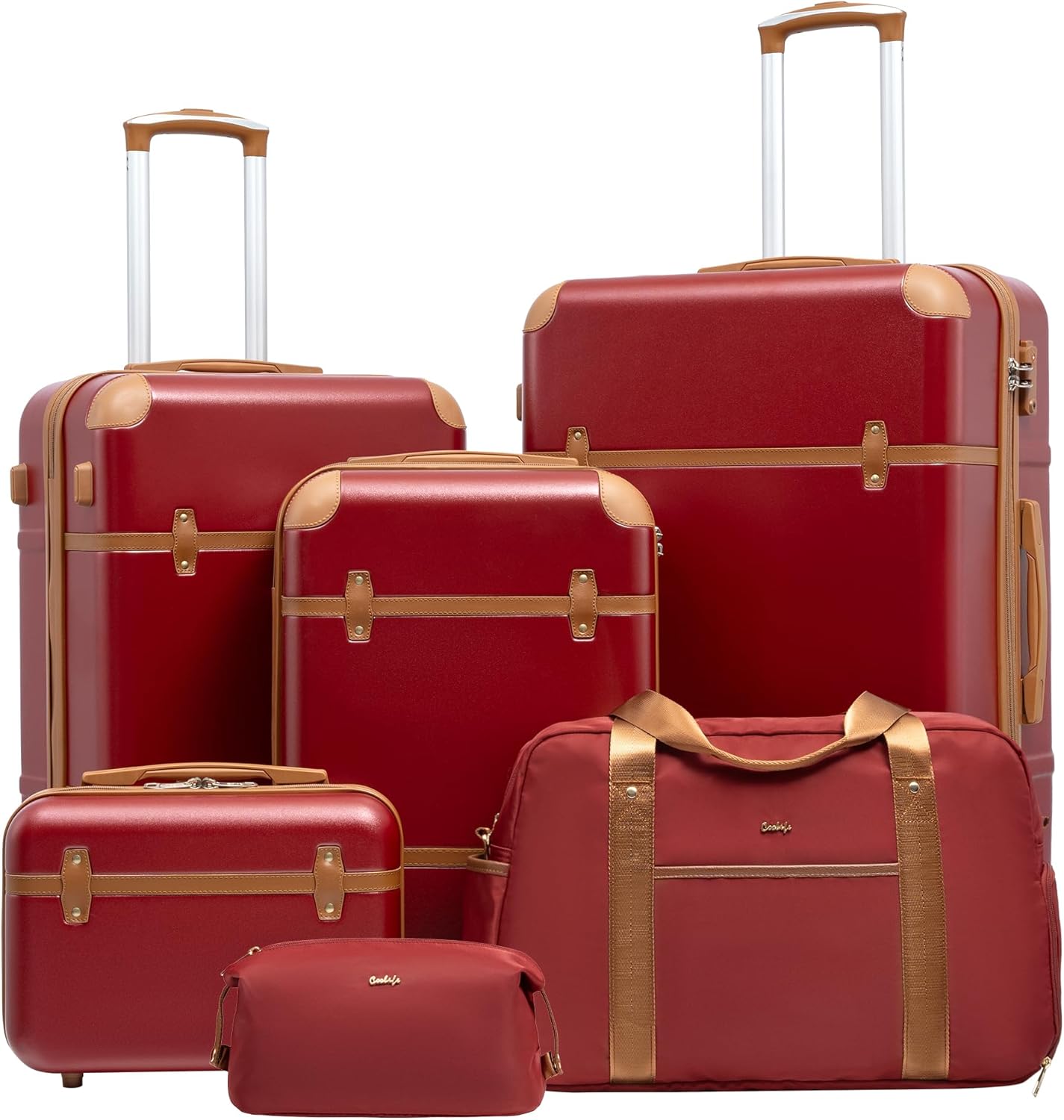 Coolife Luggage Set 3 Piece Suitcase Set Carry On Luggage PC Hardside Luggage TSA Lock - B0CH7WBWL4
