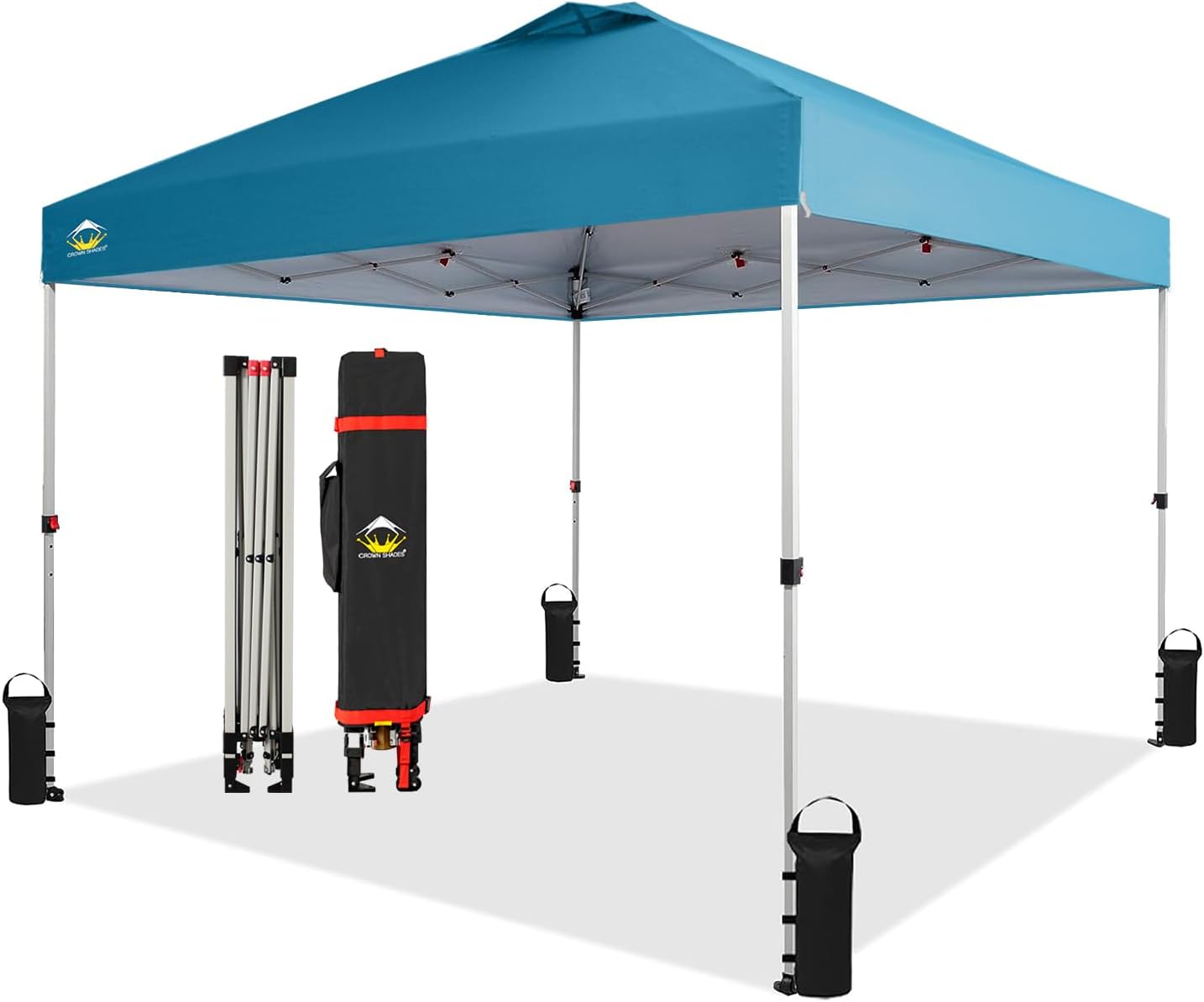 CROWN SHADES 10x10 Pop Up Canopy - Beach Tent with One Push Setup - Easy - B09RV19WRK