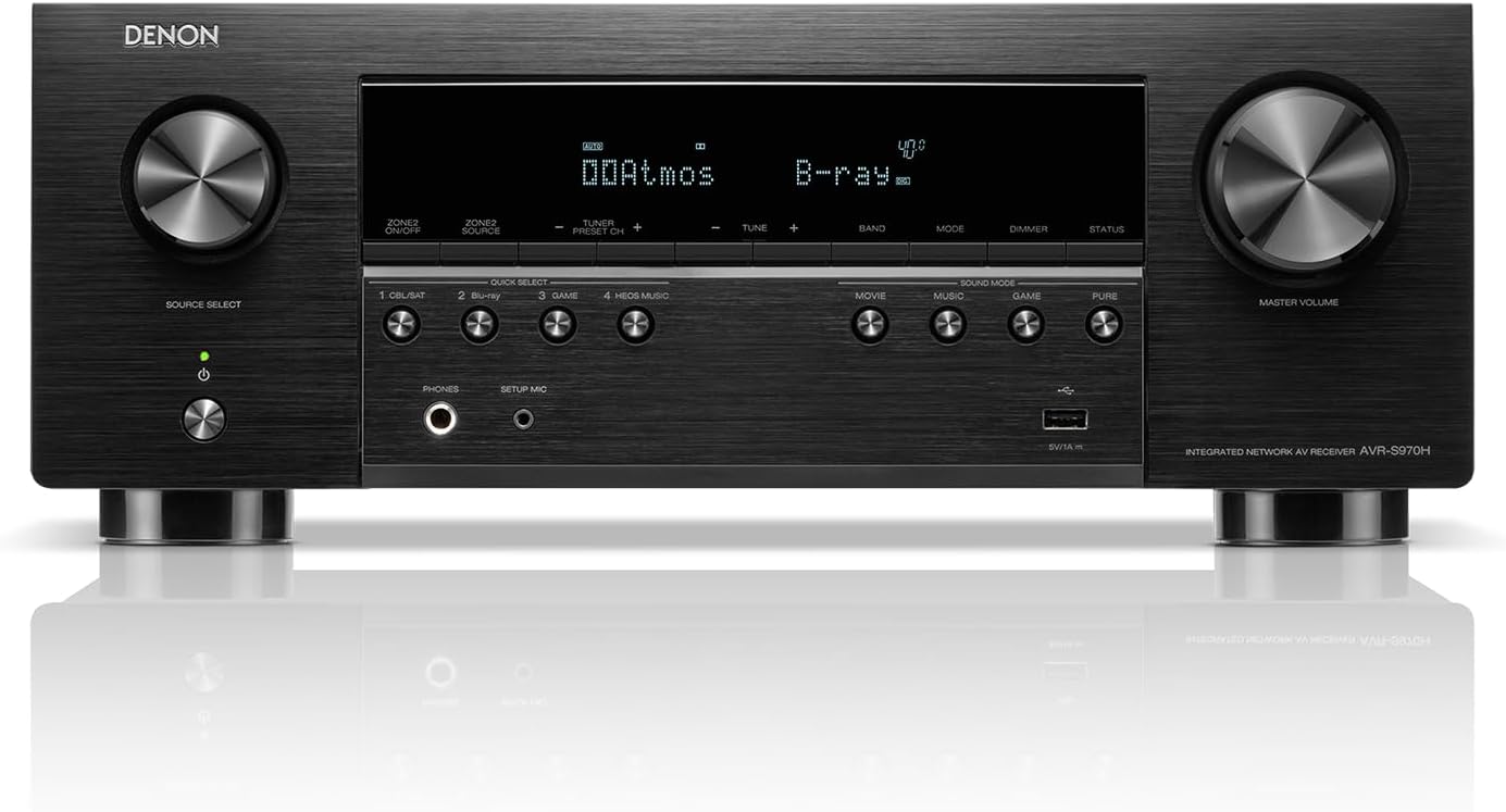 Denon AVR-S970H 8K Ultra HD 7.2 Channel (90Watt X 7) AV Receiver - Built for - B0BBZ28LL5