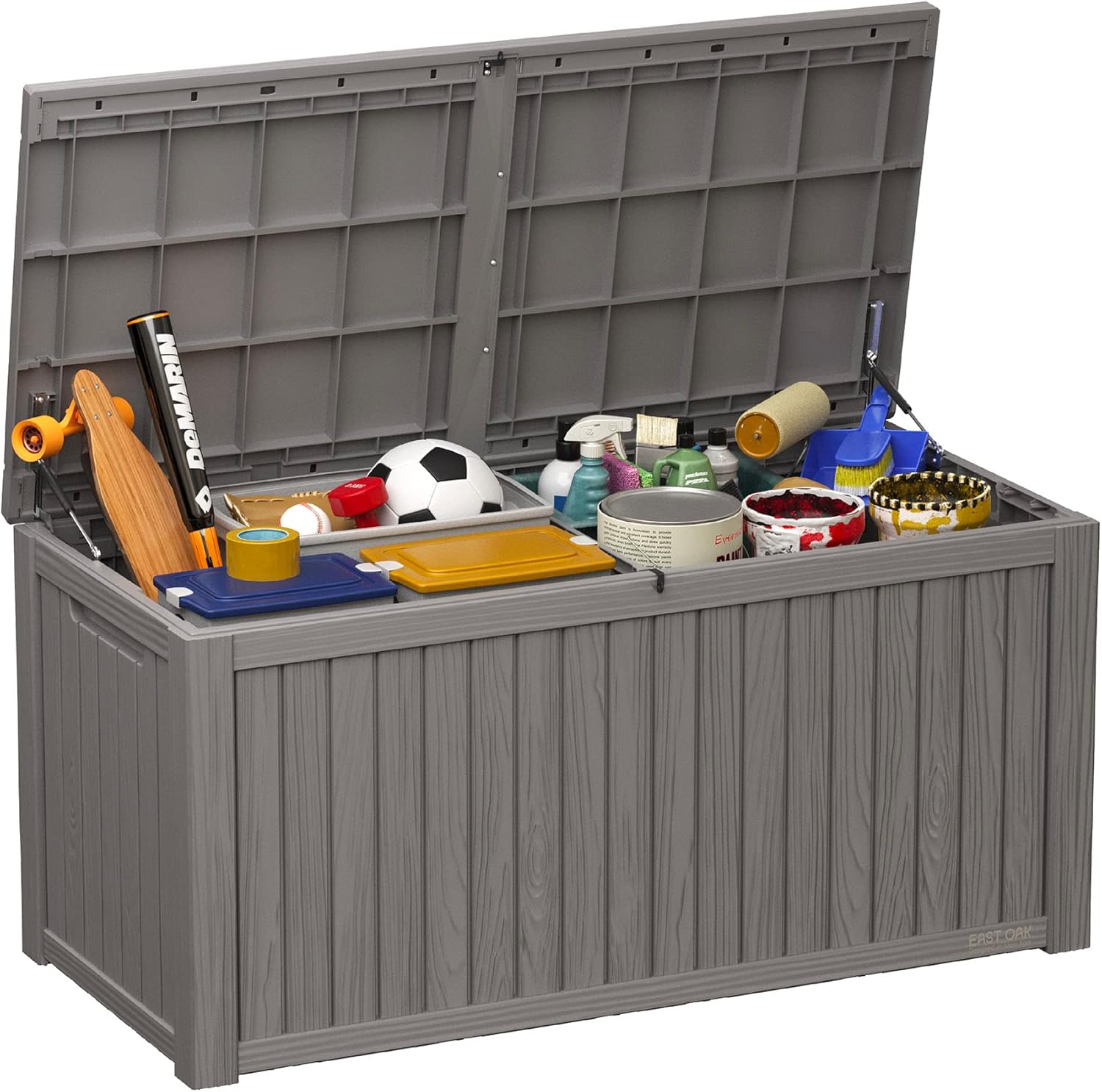 EAST OAK Outdoor Storage Box, 180 Gallon Deck Box, Large Resin Storage Bin for Patio - B0BCDW2VBK