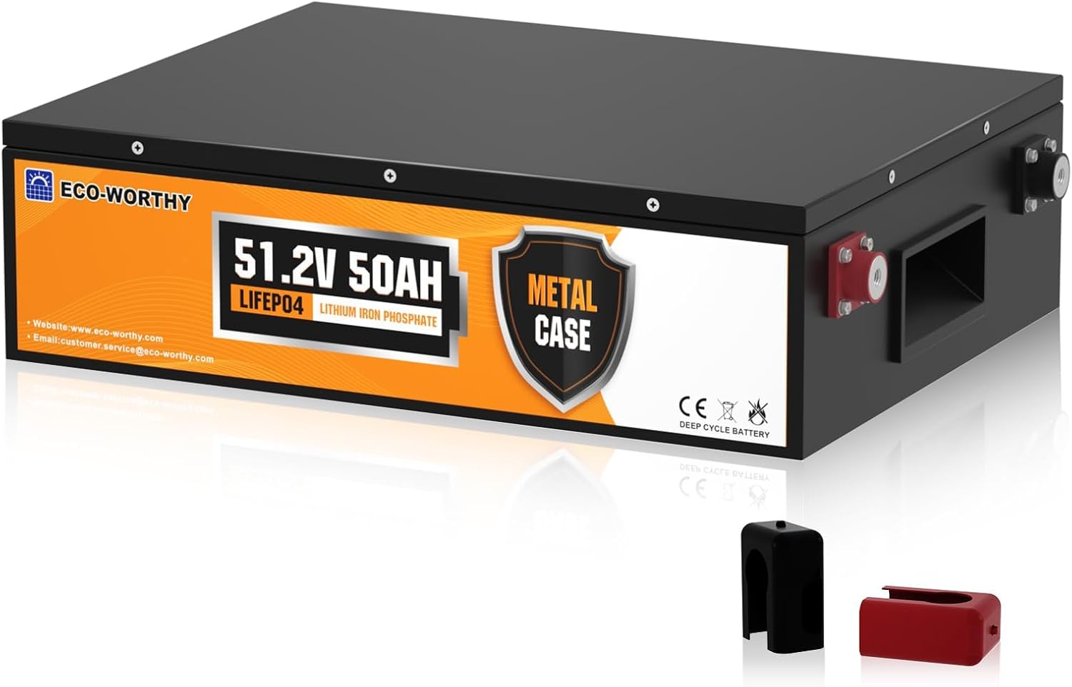ECO-WORTHY 48V 50Ah Metal Case LiFePO4 Battery, Built-in BMS, Replacement of Lead-Acid Battery, Allo - B0CP7FZC1P