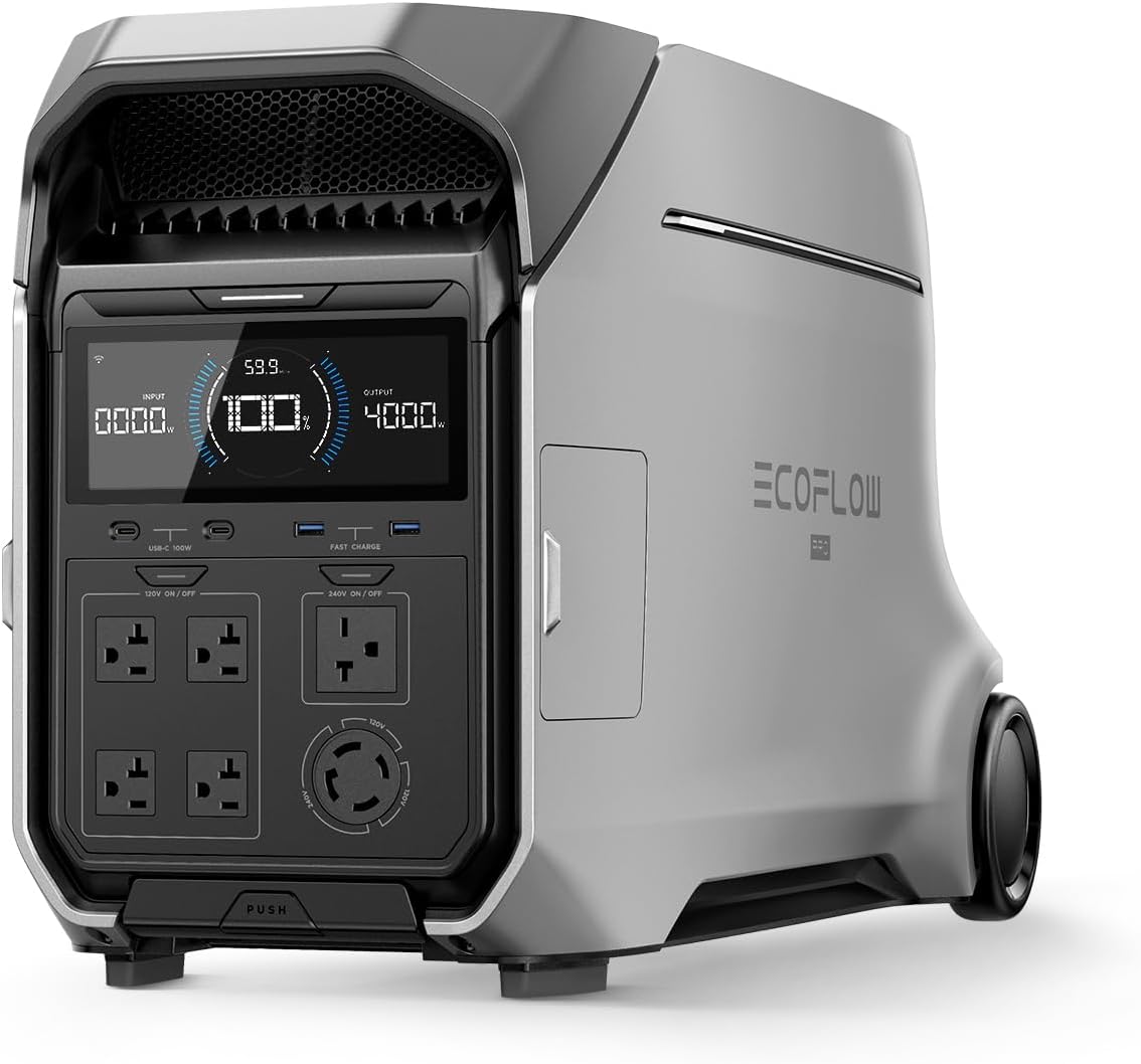 EF ECOFLOW DELTA Pro 3 Portable Power Station, 4096Wh LFP Battery, Expandable to 48kWh, 120/240V - B0D14FMFZD