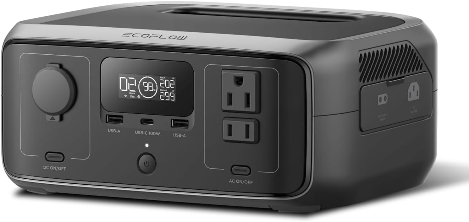 EF ECOFLOW Portable Power Station RIVER 3, 245Wh LiFePO4 Battery Power Station, 300W Up to - B0DB1S36YP
