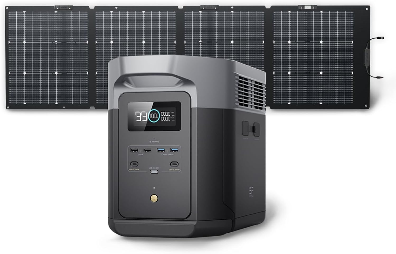 EF ECOFLOW Solar Generator DELTA 2 Max 2048Wh with 220W Solar Panel, LiFePO4 Battery Portable - B0C5DHGMRW