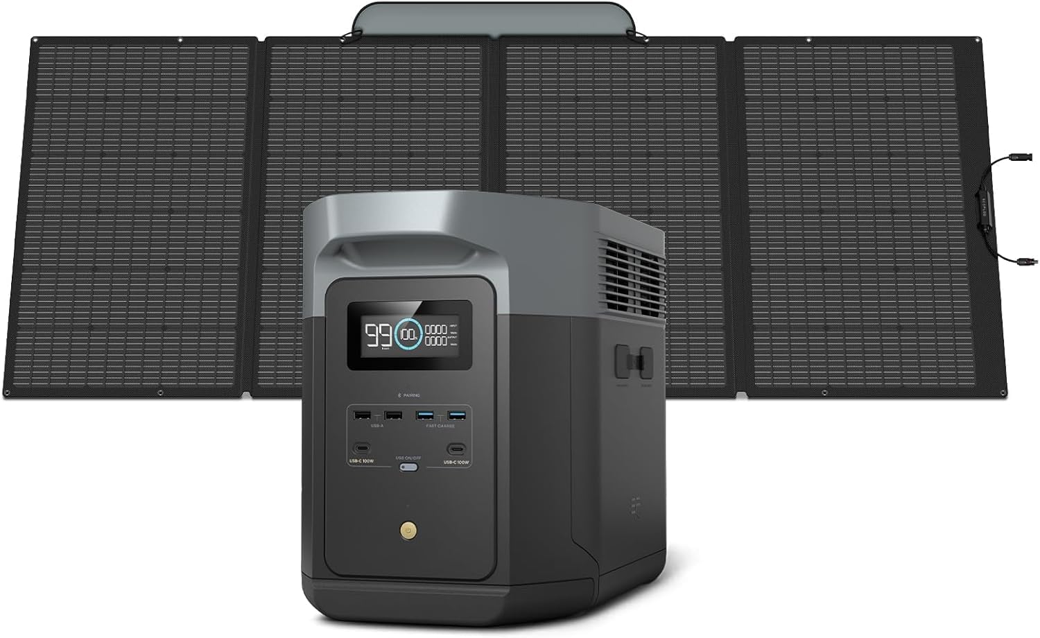EF ECOFLOW Solar Generator DELTA 2 Max 2048Wh With 400W Solar Panel, LFP Battery Portable - B0C8T7TW4X