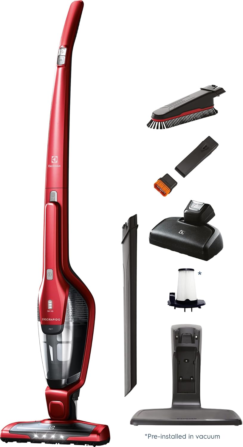 Electrolux Ergorapido Pet Cordless 2-in-1 Vacuum Cleaner with Motorized Pet Nozzle for Easy Pet Hair - B08VXCK86C
