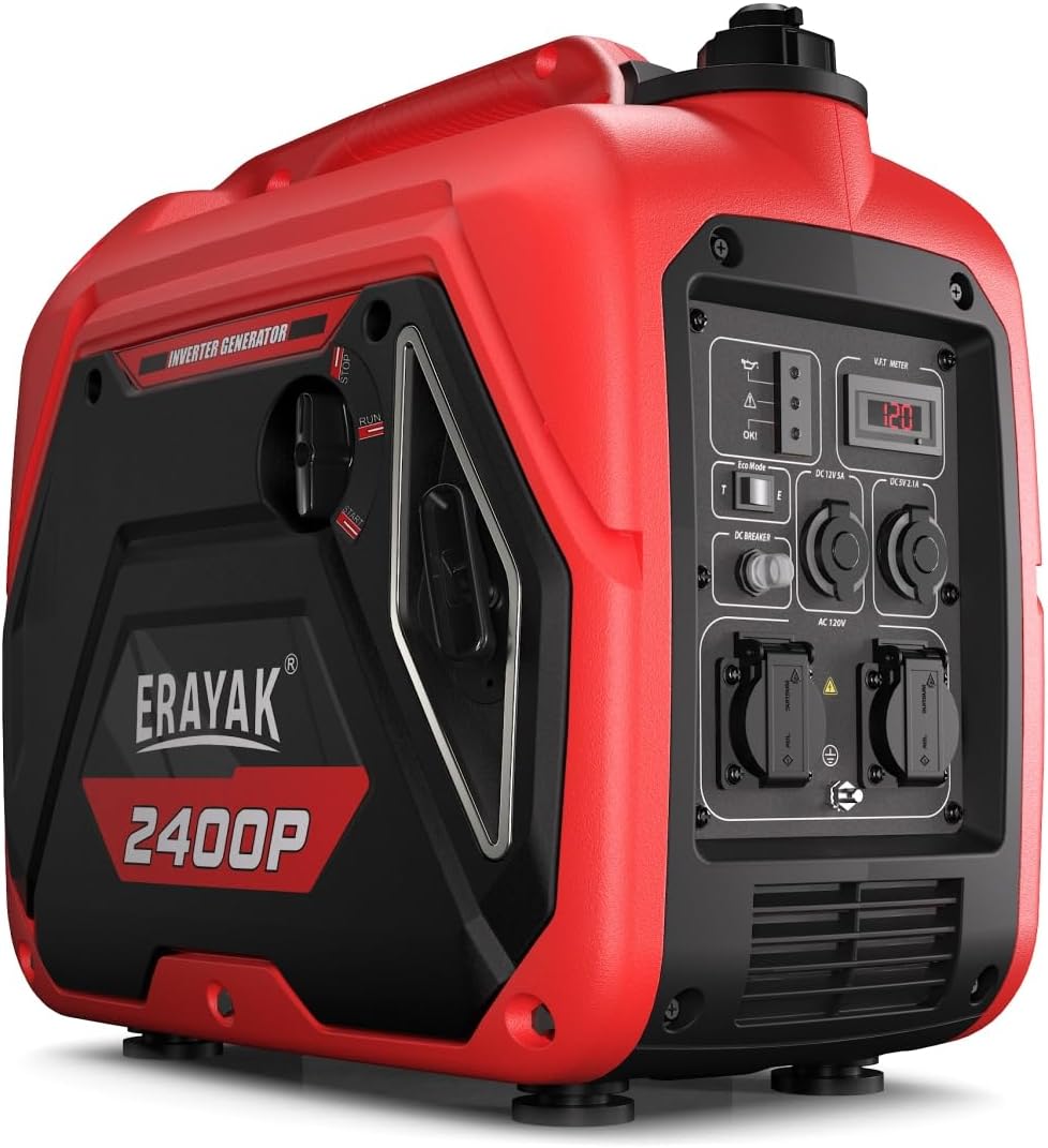 ERAYAK 2400W Portable Inverter Generator for Home Use, Super Quiet Small Generator for Camping Outdo - B09PDR11L4