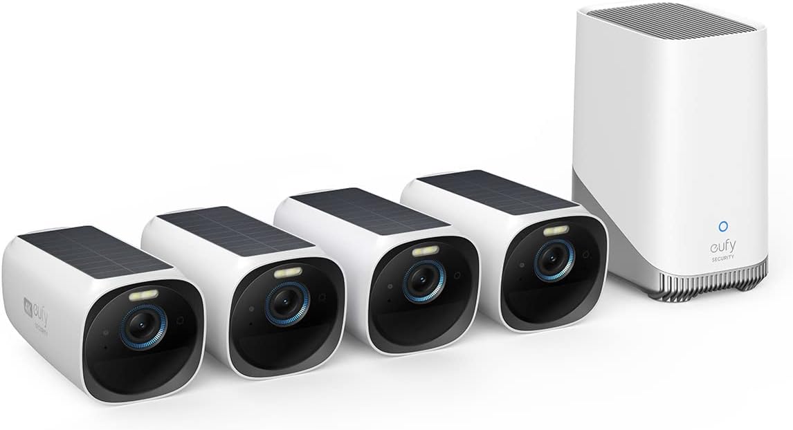 eufy Security eufyCam S330 (eufyCam 3) 4-Cam Kit, Security Camera Outdoor Wireless, 4K with Integrat - B0B87W6L9X