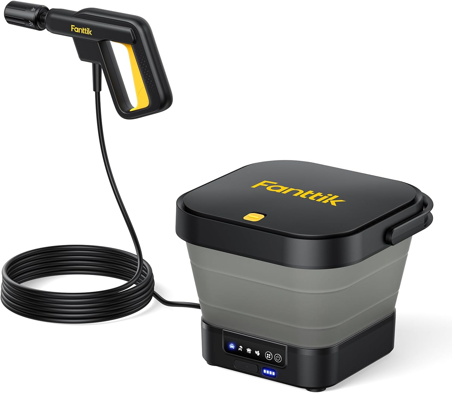 Fanttik NB8 Fold Cordless Electric Pressure Washer w/3.2Gal Tank, 5-in-1 Nozzle, Max 220PSI, 10FT Ho - B0D7BMYS3F