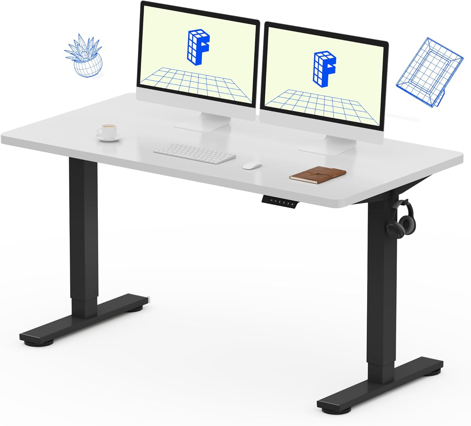 FLEXISPOT 55 x 28 Inches Electric Stand Up Desk Workstation Home Office Computer Standing Table - B09KMRZ2FN