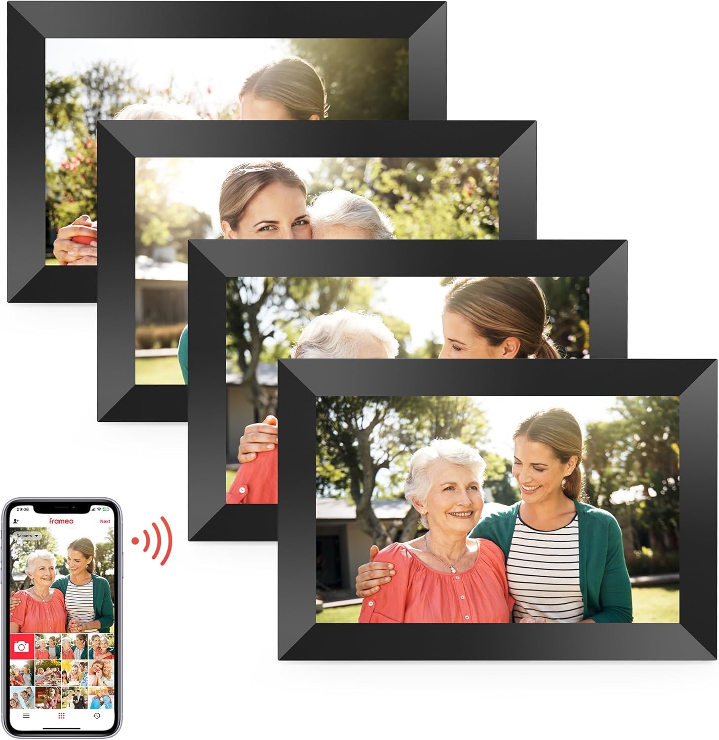 Frameo 10.1 Inch WiFi Digital Picture Frame, 1280x800 HD IPS Touch Screen Photo Frame Electronic, - B0C3D9JSR2
