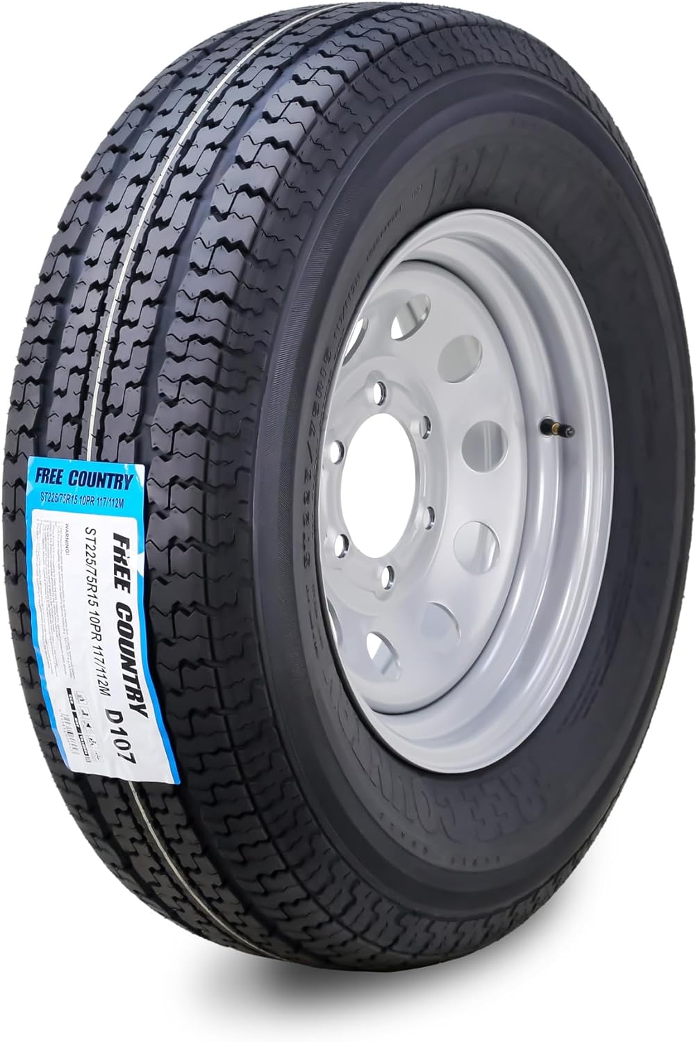 Free Country Trailer Tire Wheel Assembly ST225/75R15 10-Ply E 117M 6 Lug on 5.5" PCD - B0D4RKF4RN