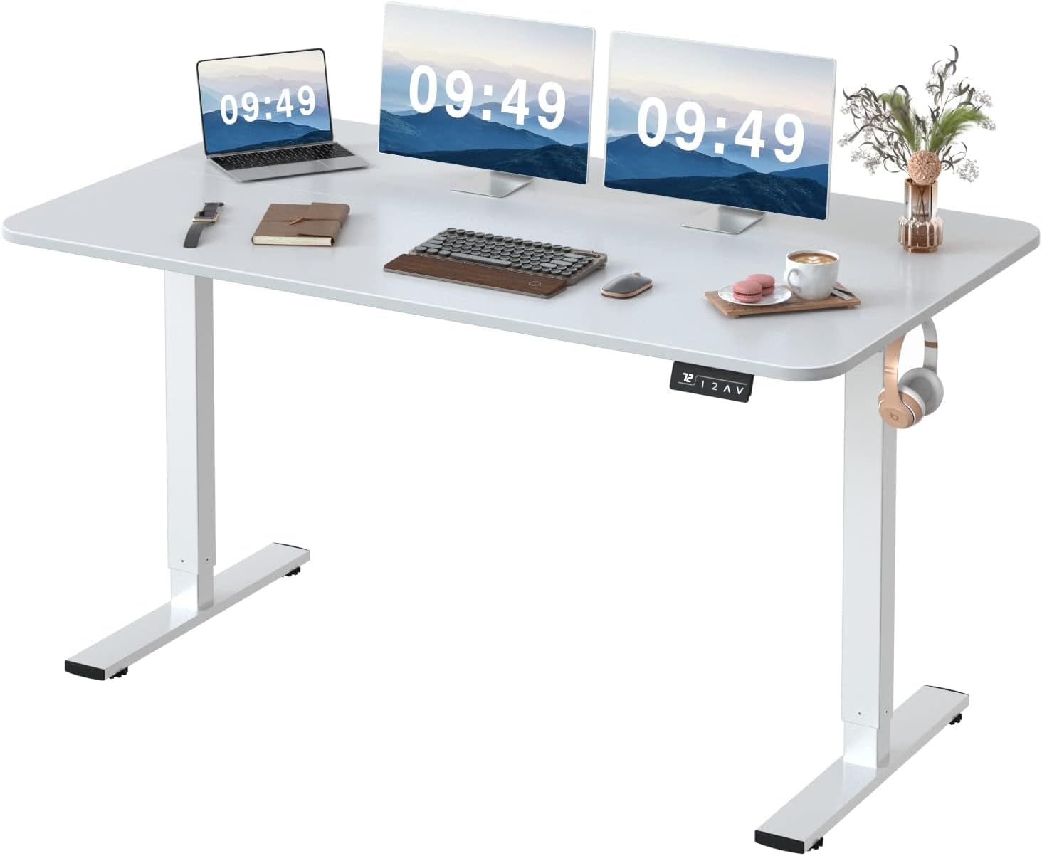 Furmax Electric Height Adjustable Standing Desk Large 55 x 24 Inches Sit Stand up Desk - B09W2LKJTQ