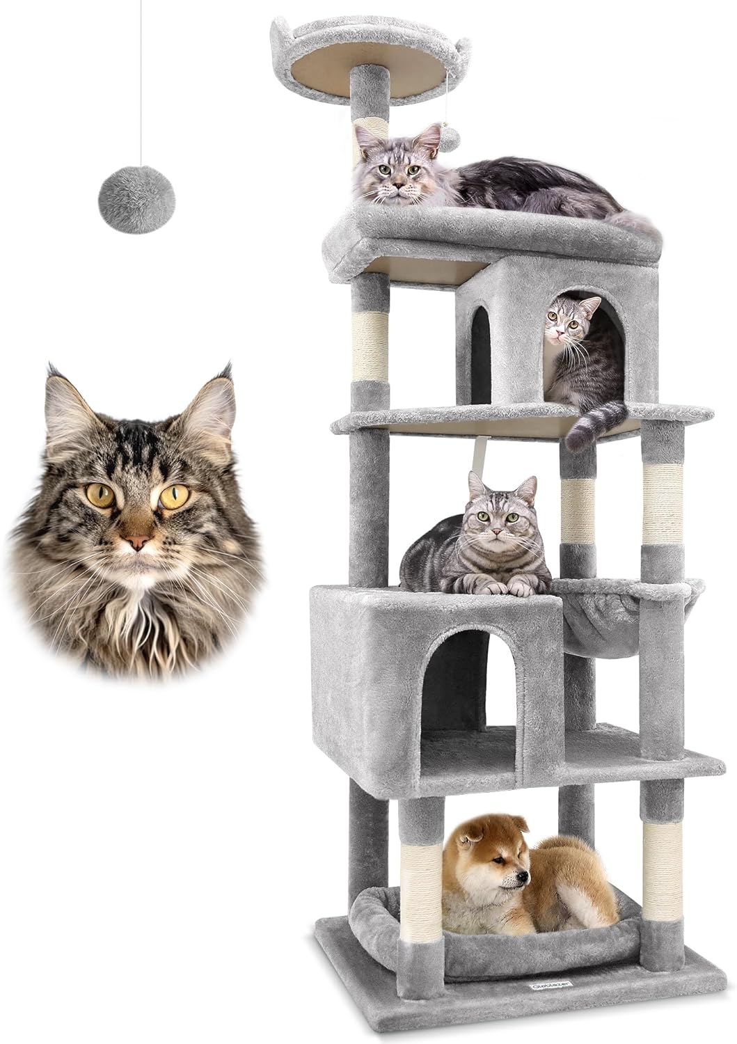 Globlazer S72 Heavy Duty Cat Trees for Large Cats, Sturdy 72in Maine Coon Cat Tree - B0CNCF9DL4