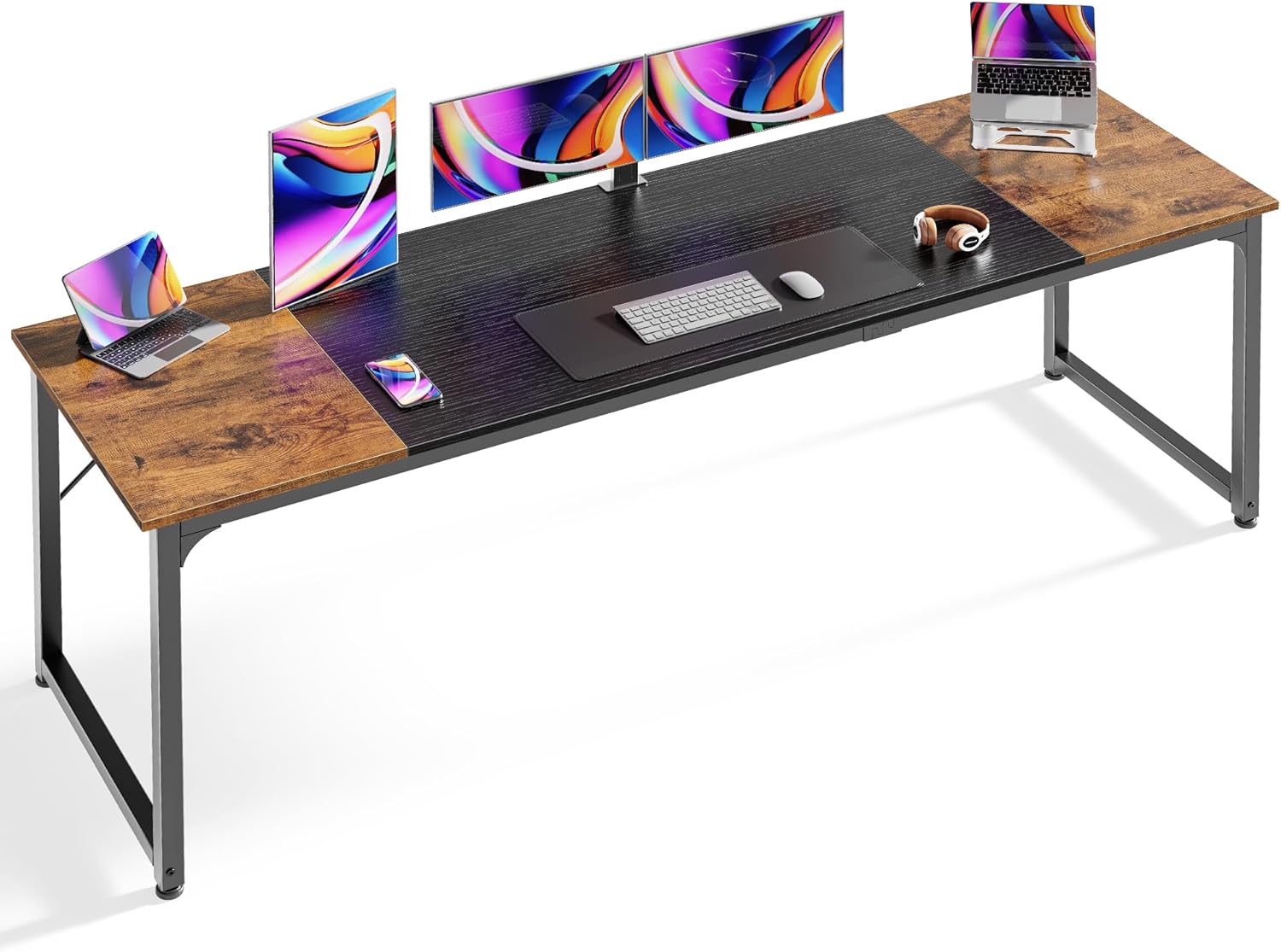 Huuger 78.7 Inch Office Computer Desk with Storage, Writing Work Desk for Home Office, Study, - B0CS3P1HY6