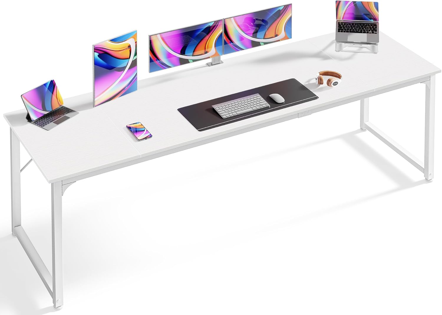 Huuger Computer Desk, 80 Inch Office Desk, Gaming Desk with Storage, Writing Desk Work Desk - B0D7VS5ZR4