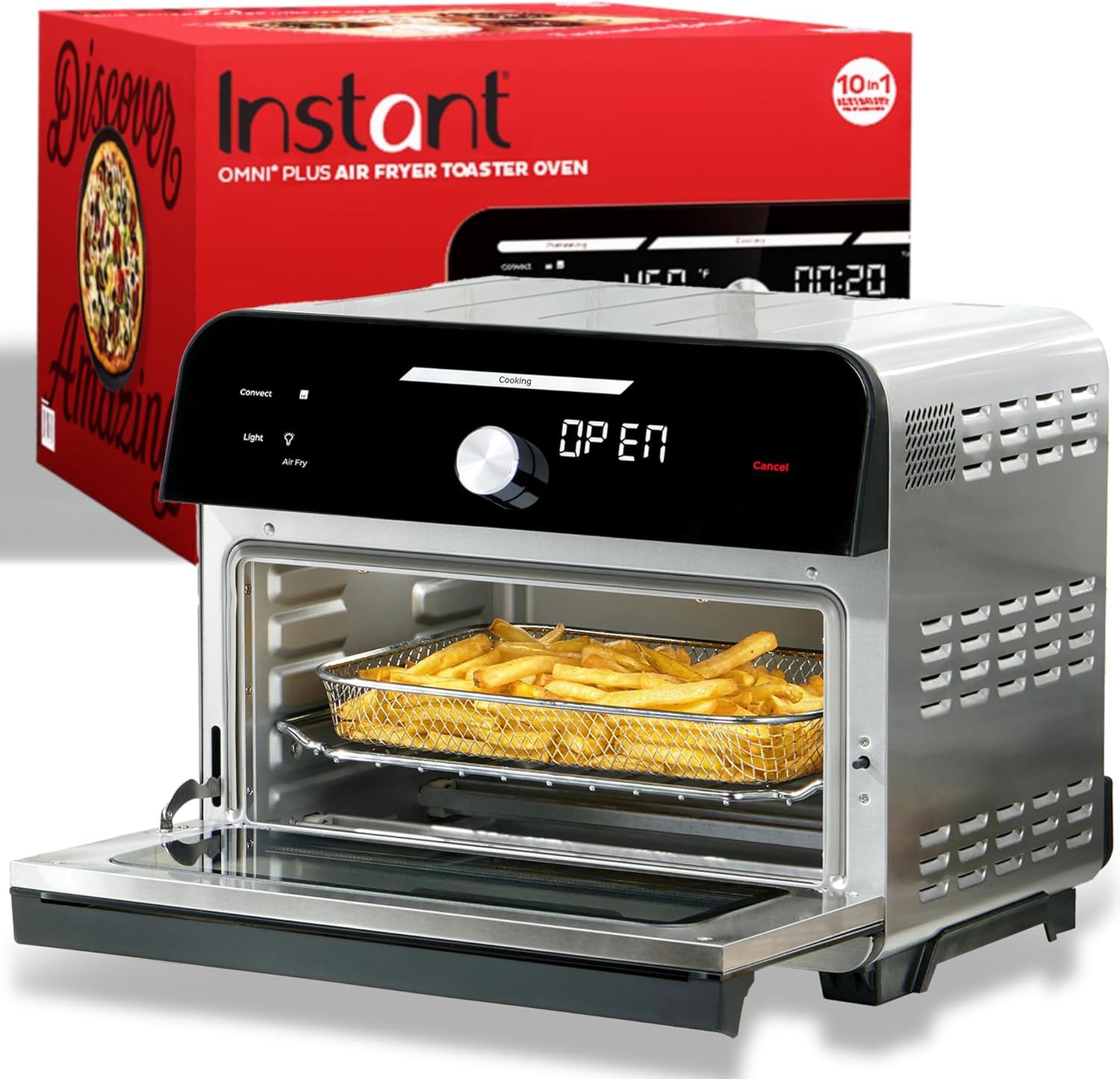 Instant Pot Omni Plus 19QT/18L Toaster Oven Air Fryer, 10-in-1 Functions, Fits 12" Pizza, Crisp, - B08PL327W4