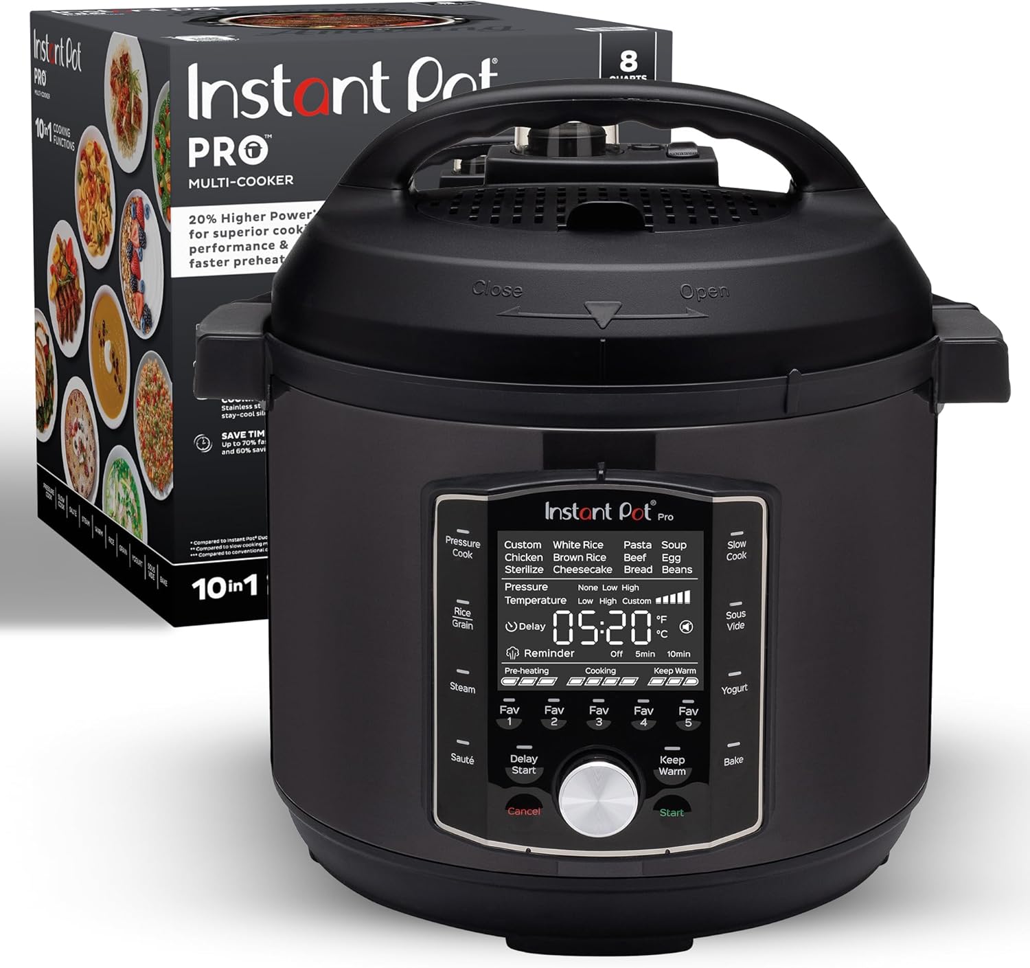 Instant Pot Pro (8 QT) 10-in-1 Pressure Cooker, Slow Cooker, Rice/Grain Cooker, Steamer, SautÃ©, Sous - B08PPZWNCV