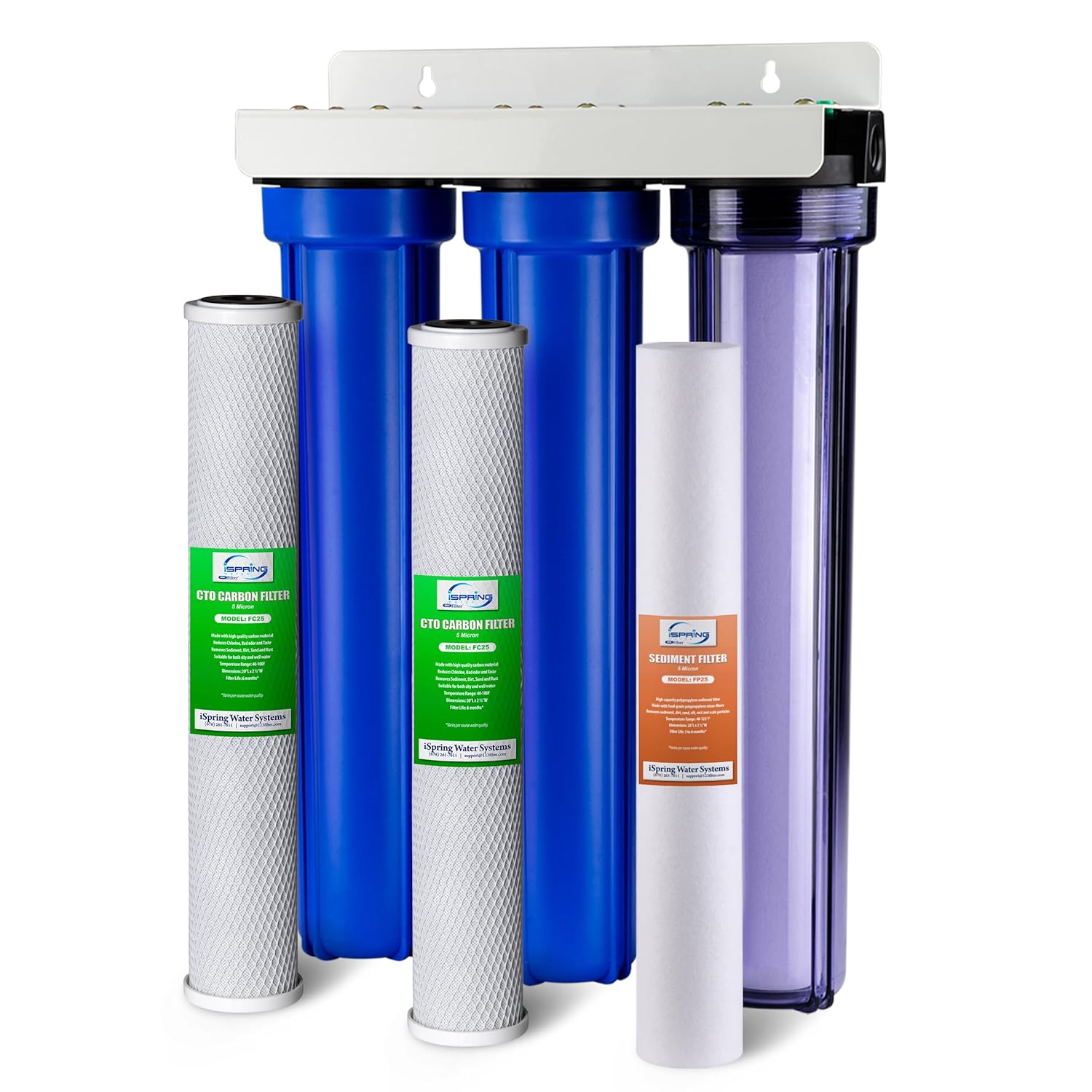 iSpring Whole House Water Filter System, Highly Reduces up to 99% Chlorine, Sediment, Taste, Odor, - B079JYZ7FB