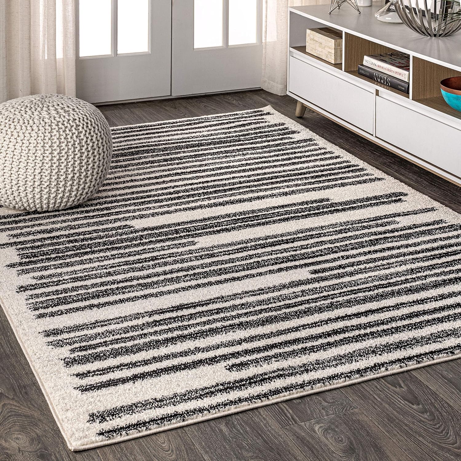 JONATHAN Y MOH207A-14 Khalil Modern Berber Stripe Area Rug, Bohemian, Minimalistic for Bedroom, Kitc - B0CH1K7XZX