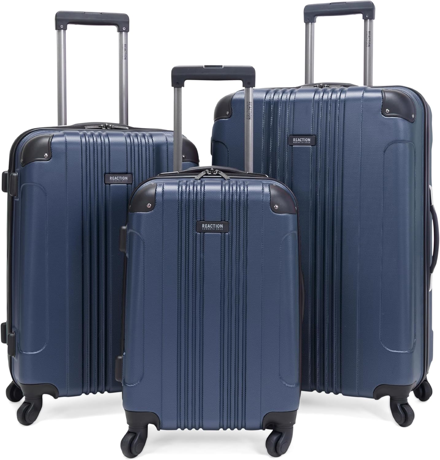Kenneth Cole REACTION Out of Bounds Lightweight Hardshell 4-Wheel Spinner Luggage, Naval, 3-Piece Se - B09CG345MP