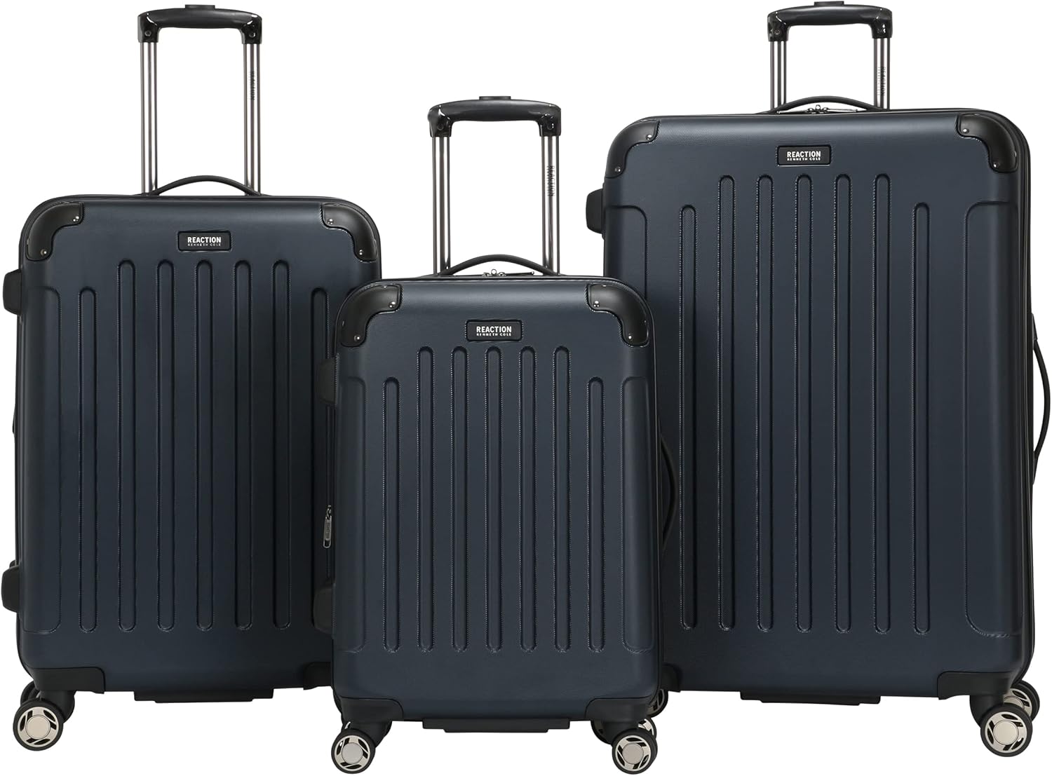 Kenneth Cole REACTION Renegade Luggage Expandable 8-Wheel Spinner Lightweight Hardside Suitcase, Nav - B09JT2BJTY