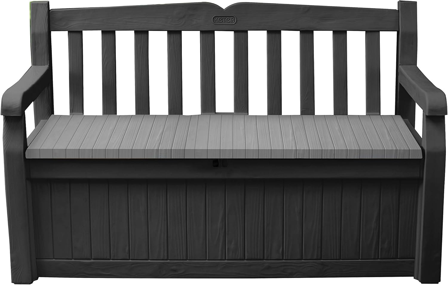 Keter Solana 70 Gallon Storage Bench Deck Box for Patio Storage, Front Porch Decor and - B08WVVQ5GT
